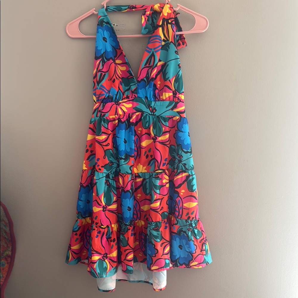 Cupshe Colorful Floral Backless Dress